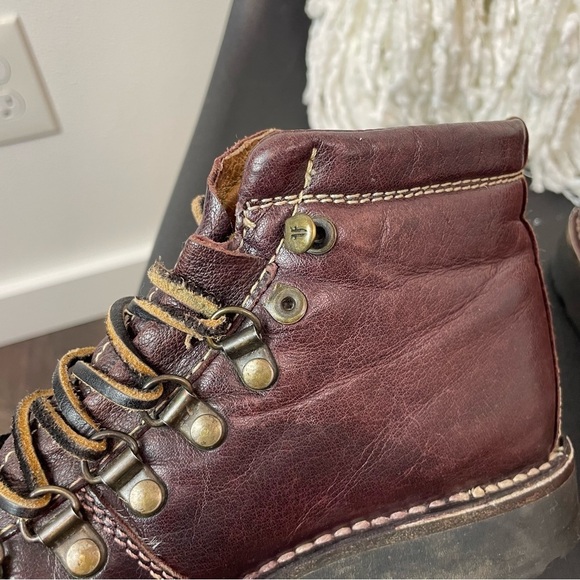 VTG FRYE Alta Womens Classic Hiker Boot Sz 6 Deep Burgundy - Picture 3 of 6